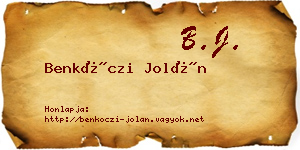 Benkóczi Jolán névjegykártya