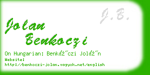 jolan benkoczi business card